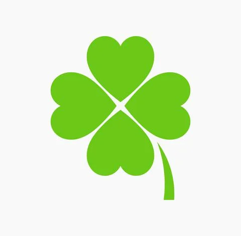 Four leaf green clover icon. St Patrick Day vector illustration. Stock Illustration