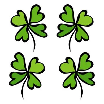 Four Leaf Green Clover. Luck, Success Symbol. Good Luck. Irish Luch. Saint Pa Stock Illustration