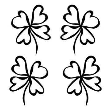Four Leaf Green Clover. Luck, Success Symbol. Good Luck. Irish Luch. Saint Pa Stock Illustration