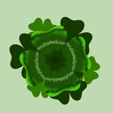 Four leaf realistic clover leaf isolated on white background. Vector illustra Stock Illustration