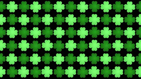 Four leafed clover saint Patrick day loop colorful flowers motion background Stock Footage 60920966