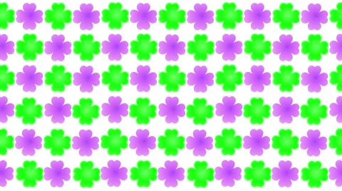 Four leafed clover saint Patrick day loop colorful flowers motion background Stock Footage 60920994