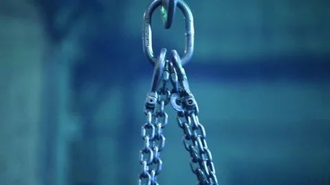 Four leg lifting chain Stock Footage 76595054