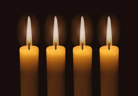 Four Lighted Advent Candles Stock Illustration