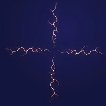 Four lightnings explosion Stock Illustration