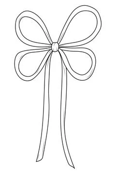Four Loop Bow with Long Ribbons Ilustração Stock