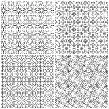 Four mesh seamless patterns Stock Illustration