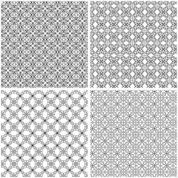 Four mesh seamless patterns Stock Illustration