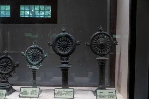 Four metal objects with a circular shape. in Chennai Stock Photos