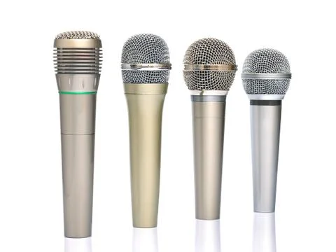 Four microphones Stock Photos