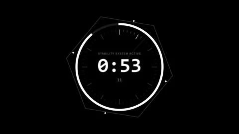 Four minute countdown timer on black background Stock Footage 345204245