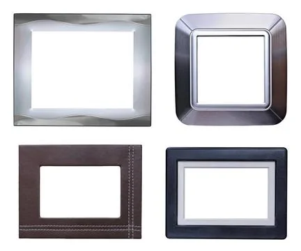 Four modern picture frames pack Four modern picture frames pack,silver,alu... Stock Photos