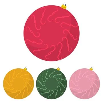 Four multi colored Christmas balls Illustrazione stock