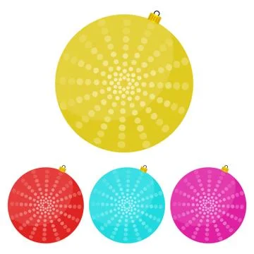 Four multi colored Christmas balls Stock Illustration