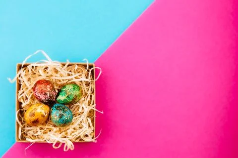 Four multi-colored easter eggs. Stock Photos