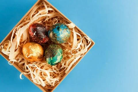 Four multi-colored easter eggs. Stock-Fotos