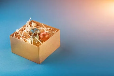 Four multi-colored easter eggs. Stock Photos
