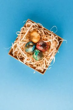 Four multi-colored easter eggs. Foto stock