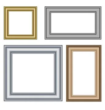 Four multicolored frames isolated on white Illustrazione stock