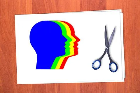 Four multicolored head Foto stock