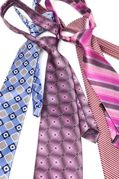 Four necktie knotted Foto stock