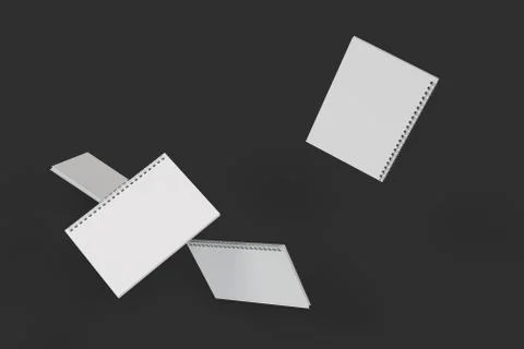 Four notebooks with spiral bound on black background Stock Illustration