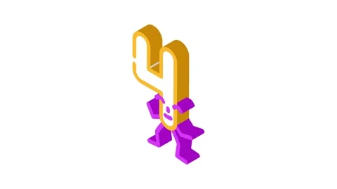 Four number character isometric icon animation Stock Footage 327295469