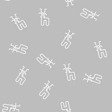 Four number character line vector seamless pattern Stock Illustration