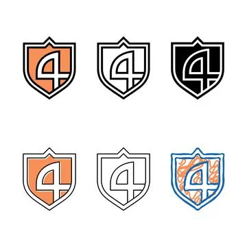 Four number color icon vector styles Stock Illustration