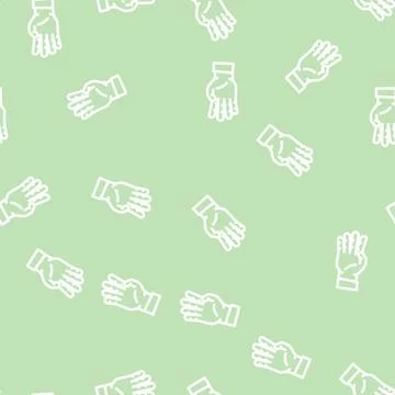 Four number hand gesture line vector seamless pattern Stock Illustration