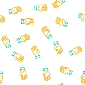Four number hand gesture vector seamless pattern Illustrazione stock