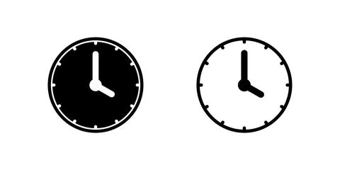 A four oclock analog clock icon, perfect for indicating afternoon events, p.. Stock Illustration
