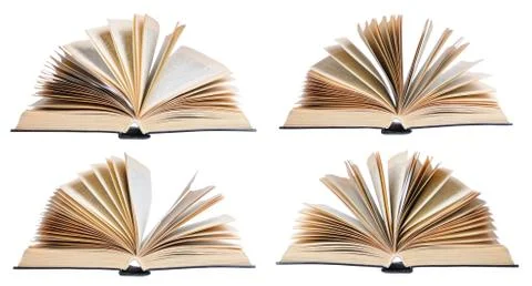 Four open books Stock Photos