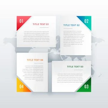 Four options banner design with different colors Stockillustratie