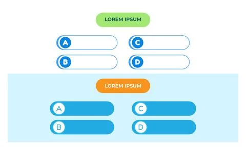Four options infographic banner template for quiz and presentation Stock Illustration