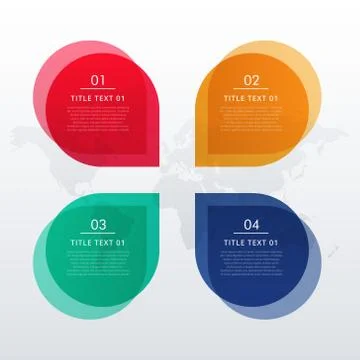 Four options infographic design in chat bubble style for business presentat.. Illustrazione stock