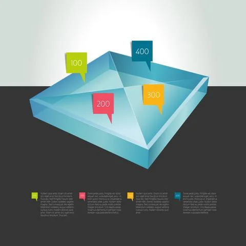 Four options square infographics template. Stock Illustration