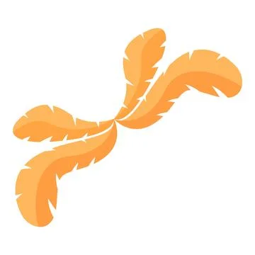 Four orange feathers rotating creating a decorative element Stock Illustration