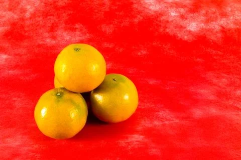 Four oranges for blessing Foto stock