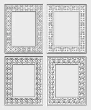 Four of ornate vector frames Stock Illustration