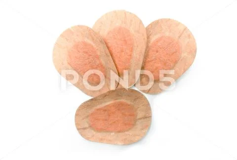Four orthoptic eye patch on white background Stock Photos