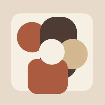 Four overlapping abstract geometric shapes in a minimalist color scheme Stock Illustration