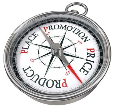 Four p management concept compass Stock Illustration