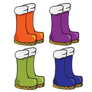Four pair of boots Stock Illustration
