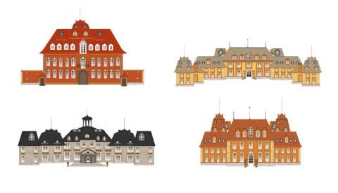 Four palaces vector Stock Illustration