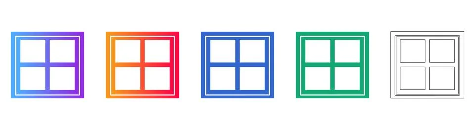 Four Pane Grid Layout Icons for Web Interface Design Stock Illustration