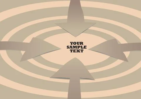 Four paper cut-out arrows Illustrazione stock