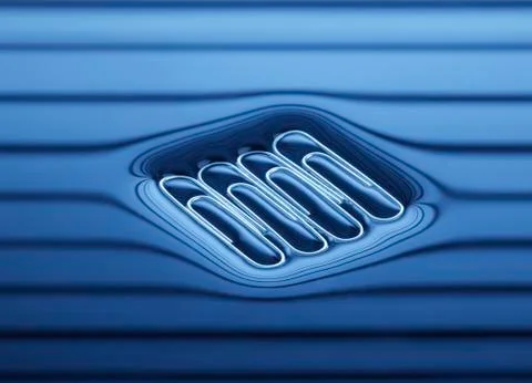 Four paperclips floating on water surface Foto stock