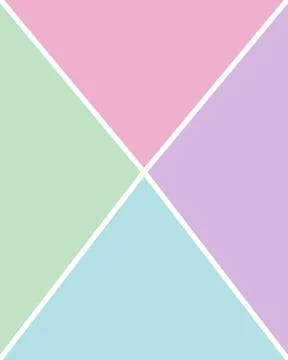 Four pastel triangular panels meet at the center in a clean geometric arran.. Stock Illustration