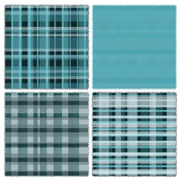 Four pattern of blue patches 库存插图